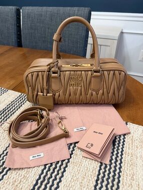 Miu Miu Matelasse Large Arcadie Top Handle Bag